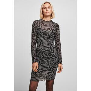 Women's Double Layer Dress AOP asphalt/black