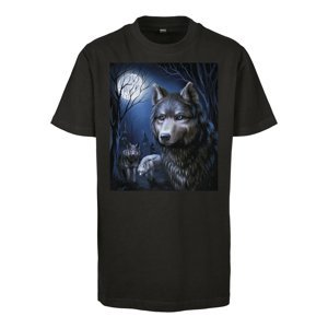 Wolf children's T-shirt in black