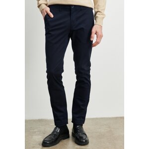 ALTINYILDIZ CLASSICS Men's Navy Blue Slim Fit Slim Fit Flexible Chino Trousers