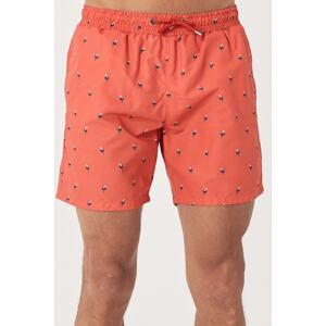 AC&Co / Altınyıldız Classics Men's Red Standard Fit Casual Patterned Swimwear Marine Shorts