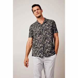 DEFACTO Modern Fit Resort Neck Printed Short Sleeve Shirt