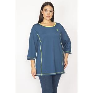 Şans Women's Plus Size Oil Piping Detailed Sports Tunic