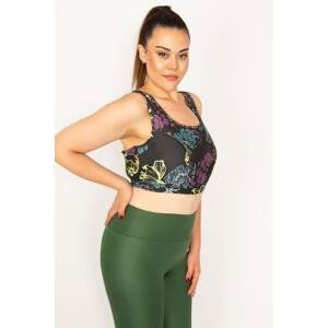 Şans Women's Plus Size Purple Crop Scallops with Back Detail