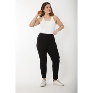 Şans Women's Plus Size Black Steel Knitted Compression Leggings Trousers