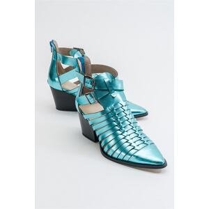 LuviShoes Doria Metallic Blue Women's Summer Boots.