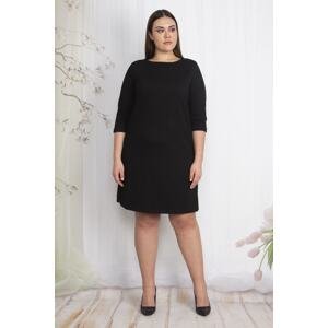 Şans Women's Plus Size Black Dress With Back Detailed