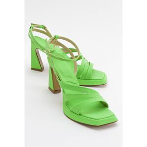 LuviShoes Flores Women's Pistachio Heeled Shoes