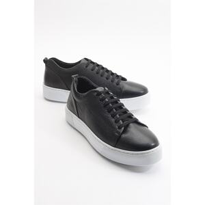 LuviShoes Renno Black White Leather Men's Shoes