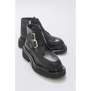 LuviShoes Gina Women's Boots From Black Floter Genuine Leather.