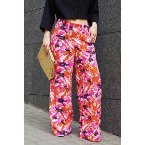 Madmext Pink Patterned Wide Leg Trousers