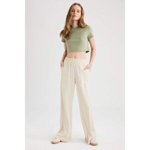 DEFACTO Wide Leg Viscose Trousers