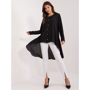 Black long shirt with decorative buttons