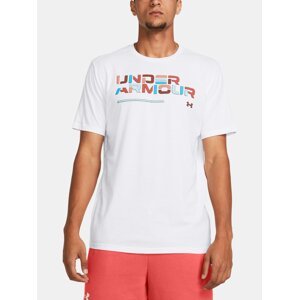 Under Armour UA T-Shirt Colorblock Wordmark SS-WHT - Men's