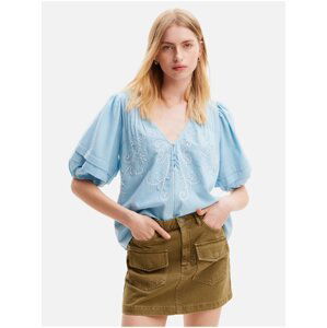 Women's light blue blouse Desigual Camille - Women