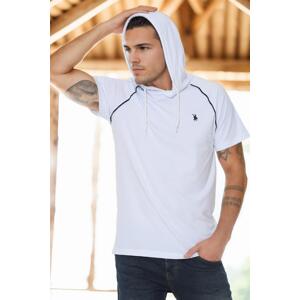 T8570 DEWBERRY HOODED MEN'S T-SHIRT-LIGHT WHITE