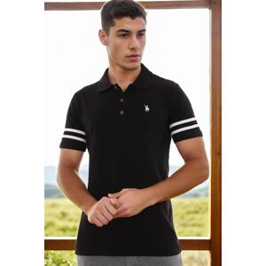 T8585 DEWBERRY MEN'S T-SHIRT-BLACK-WHITE-2