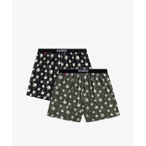 Men's Classic Boxer Shorts with Buttons ATLANTIC 2PACK - Multicolored