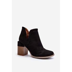 Black Jolnima ankle boots with a massive high heel with a cutout