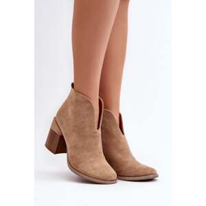 Beige women's boots with massive high heels Nolira