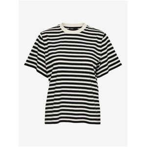 Black women's striped basic T-shirt ONLY Livina - Women