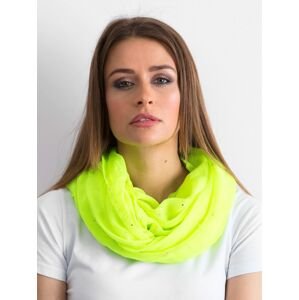Fluo yellow scarf with rhinestones