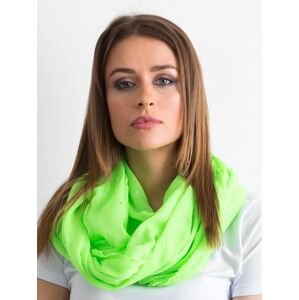 Fluo green scarf with rhinestones