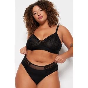 Trendyol Curve Black Hipster Tulle Detailed Panties