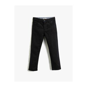 Koton Chino Pants with Pockets, Slim Fit, Cotton and Adjustable Elastic Waist.