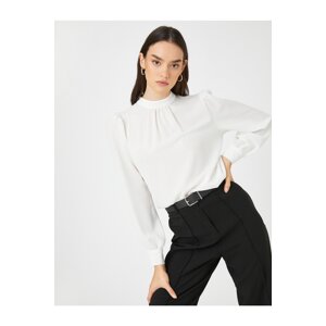 Koton Draped Detailed Blouse High Neck Long Sleeve