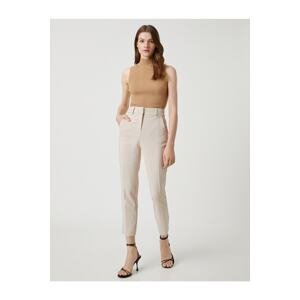 Koton Crop Cigarette Trousers Straight Leg