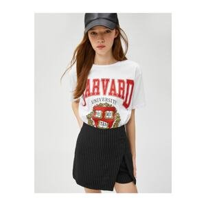 Koton Harvard T-Shirt Licensed Printed Short Sleeve Crew Neck