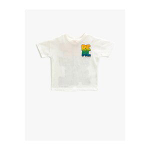 Koton Short Sleeve T-Shirt Crew Neck Printed on the Back