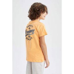 DEFACTO Boy's Crew Neck Printed Back Short Sleeve T-Shirt