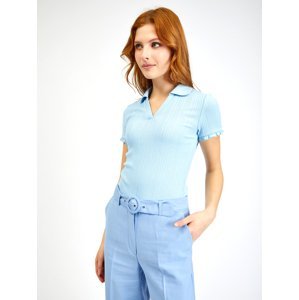 Light blue women's ribbed polo shirt ORSAY - Women