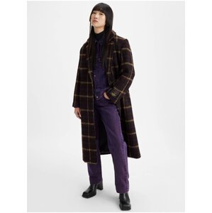 Levi's Dark brown checkered coat with wool Levi's® Off Campus - Ladies