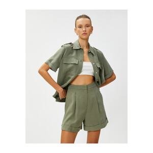 Koton Silky-textured Shorts with Fold Detail.