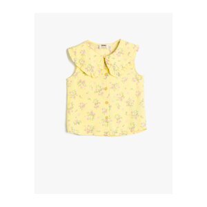 Koton Shirt Sleeveless Wide Baby Collar Floral