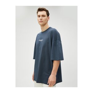 Koton Oversize T-Shirt Motto Printed Crew Neck Half Sleeve