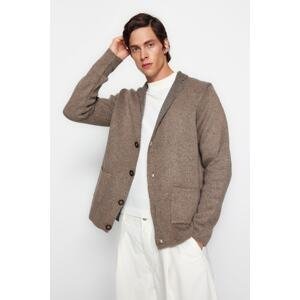 Trendyol Mink Men's Regular Fit Men's Collar Knitwear Cardigan