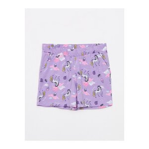 LC Waikiki Girl's Shorts with an Elastic Patterned Waist