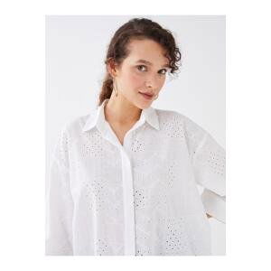 LC Waikiki Self Patterned Oversize Brode Women's Shirt