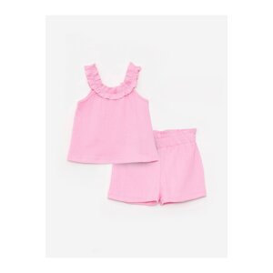 LC Waikiki Strapless Basic Baby Girl blouse and shorts 2-Pair Set