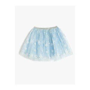 Koton Tutu Skirt Snowflake Patterned Glittered Elastic Waist