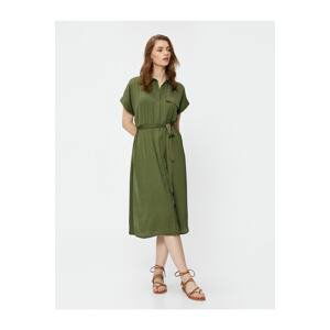 Koton Oversize Midi Shirt Dress With Belt