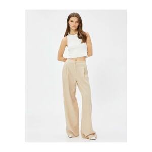 Koton Women's Clothing Trousers 3sak40087ew Beige Striped