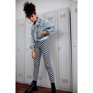 Women's dark blue checkerboard leggings