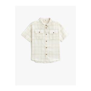 Koton Linen Blend Short Sleeve Shirt with Pockets