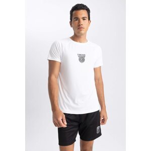 DeFactoFit Slim Fit Crew Neck Printed Sports T-Shirt