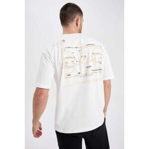 Defacto Fit Oversize Fit Crew Neck Printed T-Shirt