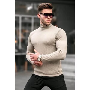 Madmext Beige Turtleneck Men's Knitwear Sweater 6306